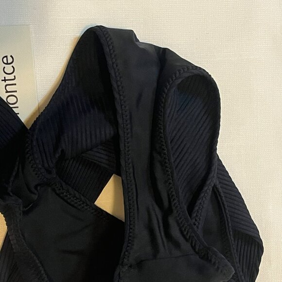 NWT Montce Paula Tie Up Bikini Bottom in Black Rib Size Medium - Picture 5 of 7